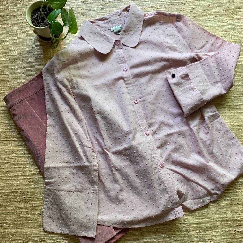 Odille Pindot 3/4 French Cuff Sleeve Button Down